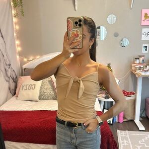 Express Beige Spaghetti Strap Top